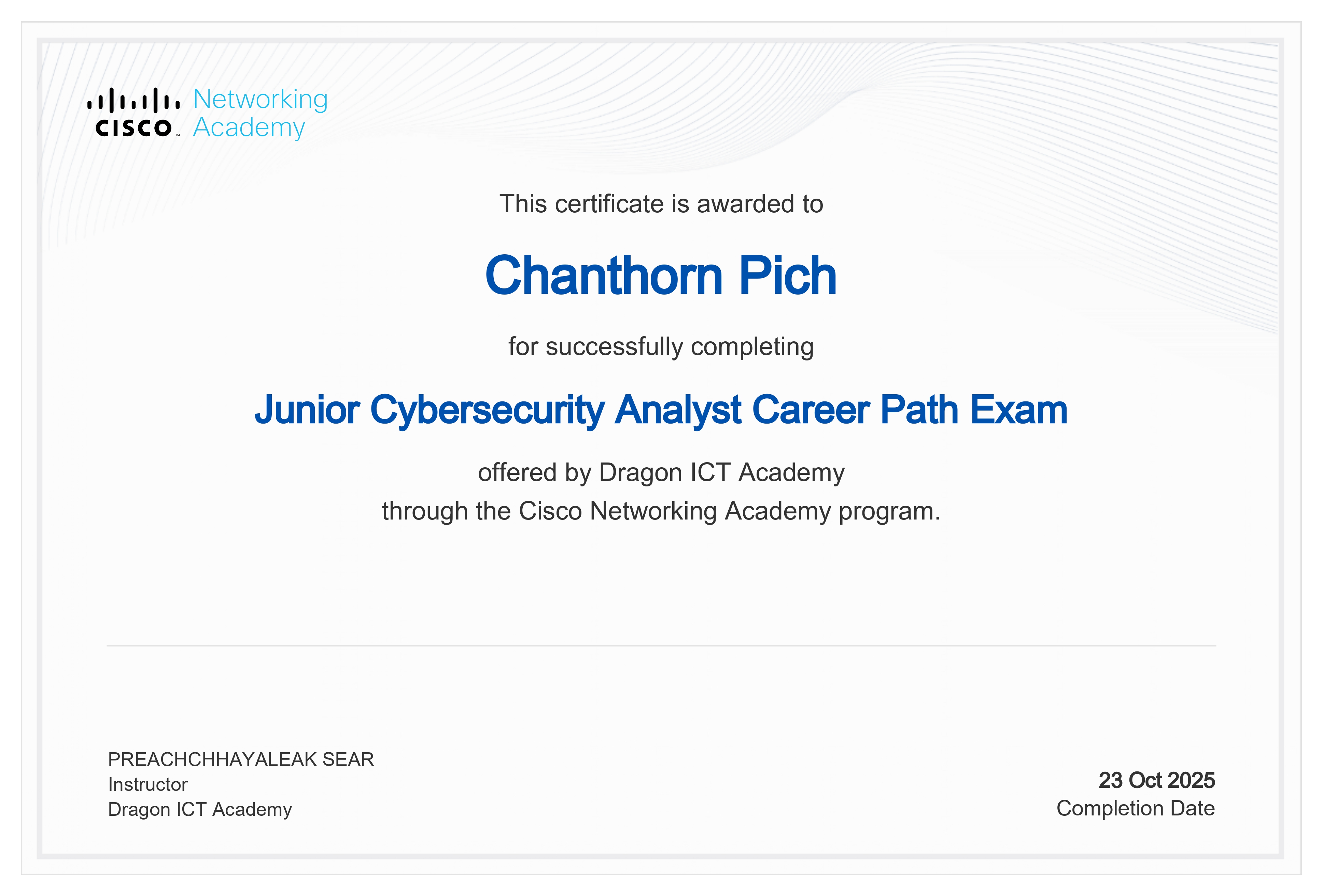 Junior Cybersecurity Analyst Career Path Exam
