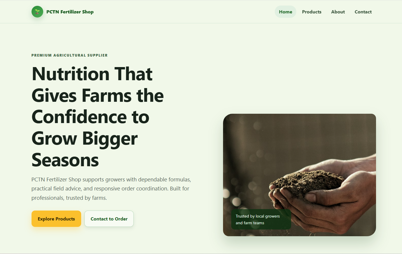 PCTN Fertilizer Website preview