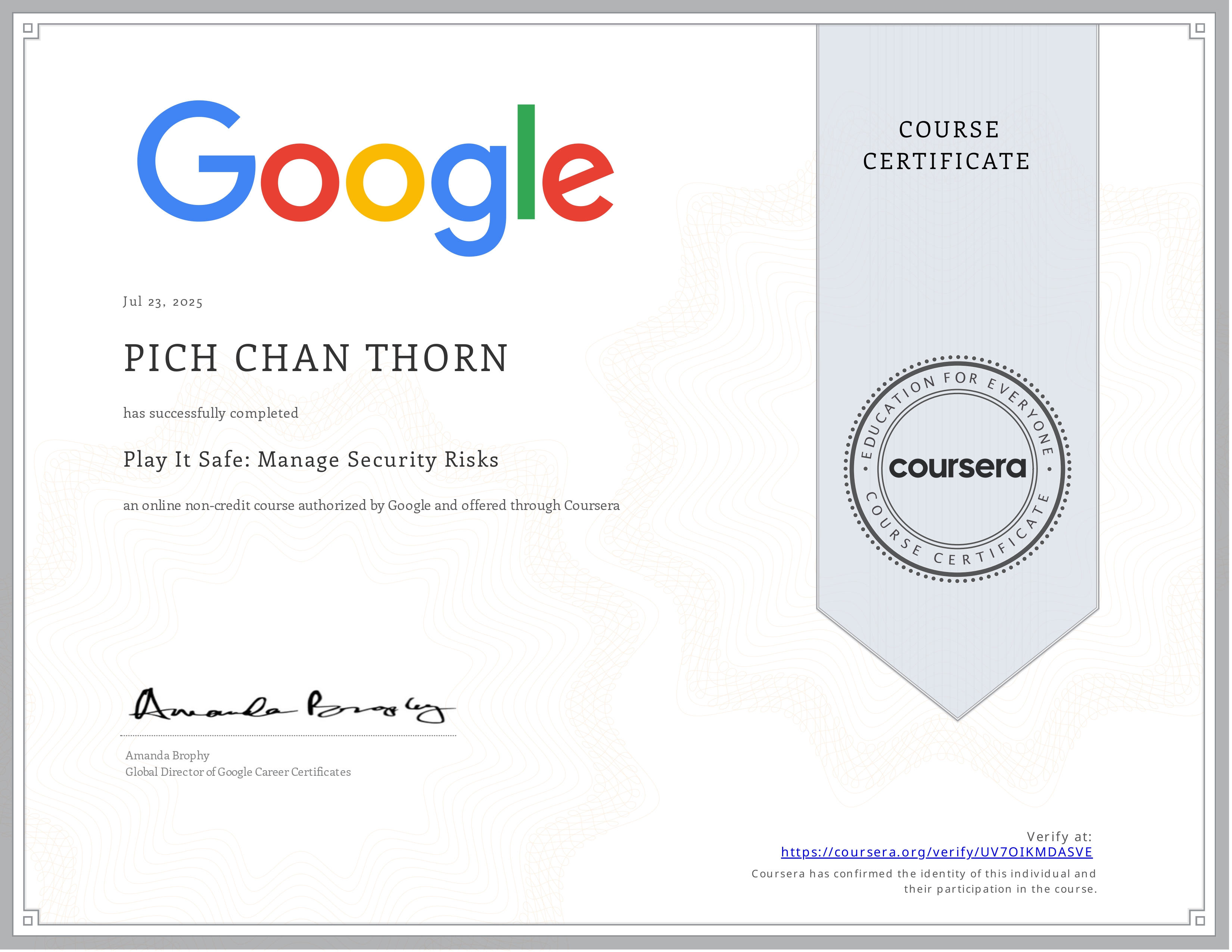 Certificate
